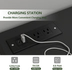 Auromie 9 Drawers Dresser, Double Modern Chest of Drawers with Power Outlet, Dresser TV Stand with Led Light Strip, Drawer Organizer for Bedroom, Living Room, Hallway (White, 9 Drawer)