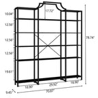 Auromie Triple Wide 5-Tier Bookshelf, 70.87" L x 79.13" H Extra Large Bookcase