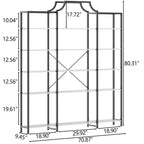 Auromie Triple Wide 5-Tier Bookshelf, 70.87" L x 79.13" H Extra Large Bookcase