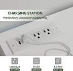 Auromie 9 Drawers Dresser, Double Modern Chest of Drawers with Power Outlet, Dresser TV Stand with Led Light Strip, Drawer Organizer for Bedroom, Living Room, Hallway (White, 9 Drawer)