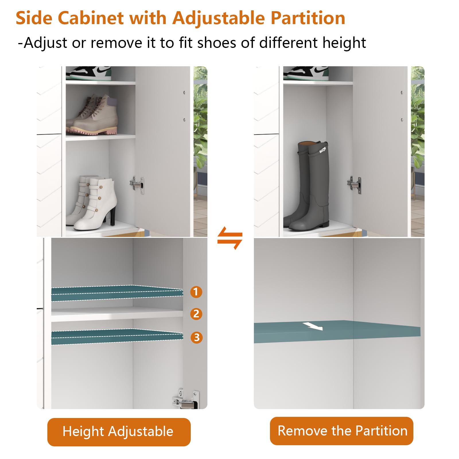 Auromie Tipping Bucket Shoe Storage Cabinet with 2 Flip Drawers, Modern Entryway Shoe Rack with Storage Top Cubby, Narrow Slim Hidden Organizer with Doors, Freestanding (Black)