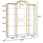 Auromie Triple Wide 5-Tier Bookshelf, 70.87" L x 79.13" H Extra Large Bookcase