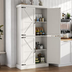 Farmhouse Kitchen Pantry Cabinet,69.1" Tall Kitchen Storage Cabinet with Adjustable Shelves