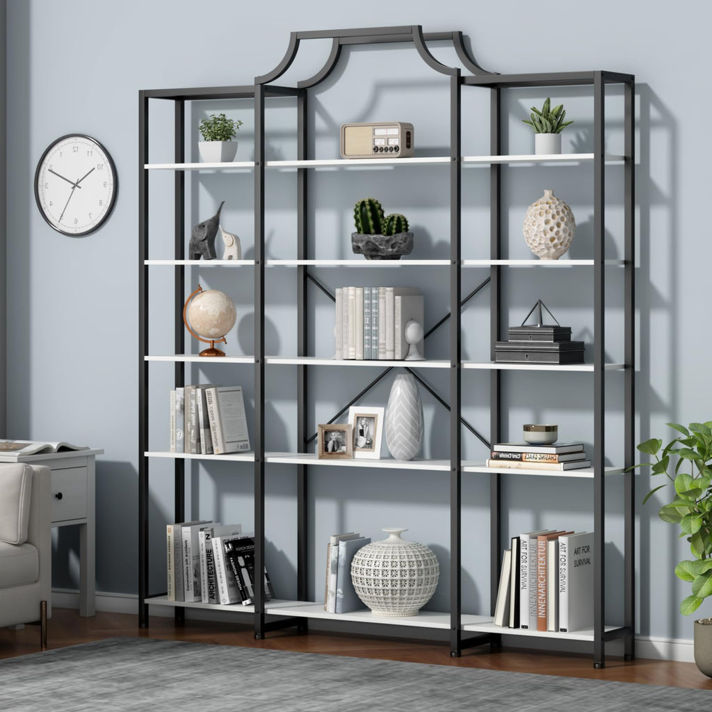 Auromie Triple Wide 5-Tier Bookshelf, 70.87" L x 79.13" H Extra Large Bookcase