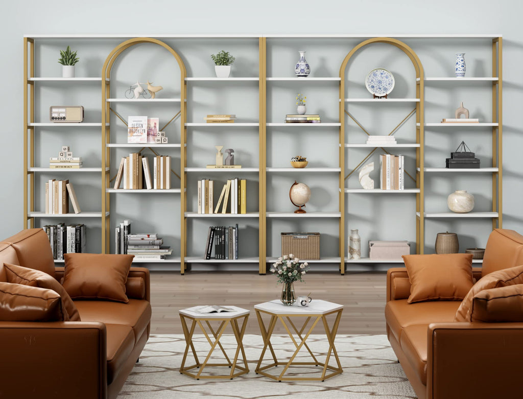 Auromie Triple Wide 5-Tier Bookshelf, 70.87" L x 79.13" H Extra Large Bookcase