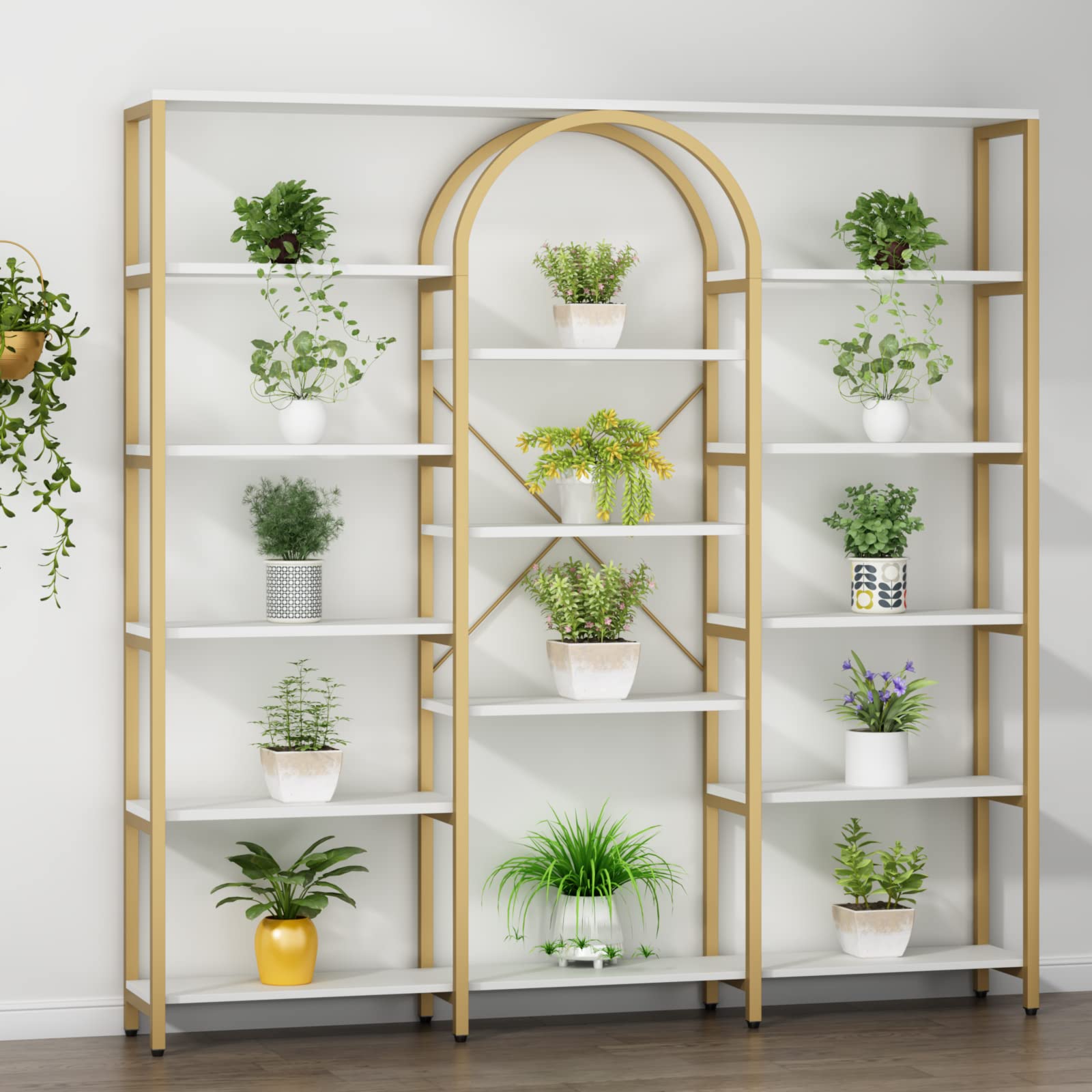 Auromie Triple Wide 5-Tier Bookshelf, 70.87" L x 79.13" H Extra Large Bookcase