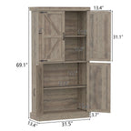 Farmhouse Kitchen Pantry Cabinet,69.1" Tall Kitchen Storage Cabinet with Adjustable Shelves