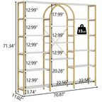 Auromie Triple Wide 5-Tier Bookshelf, 70.87" L x 79.13" H Extra Large Bookcase