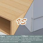 Auromie 9 Drawers Dresser, Double Modern Chest of Drawers with Power Outlet, Dresser TV Stand with Led Light Strip, Drawer Organizer for Bedroom, Living Room, Hallway (White, 9 Drawer)