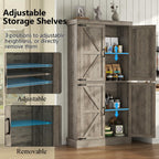 Farmhouse Kitchen Pantry Cabinet,69.1" Tall Kitchen Storage Cabinet with Adjustable Shelves