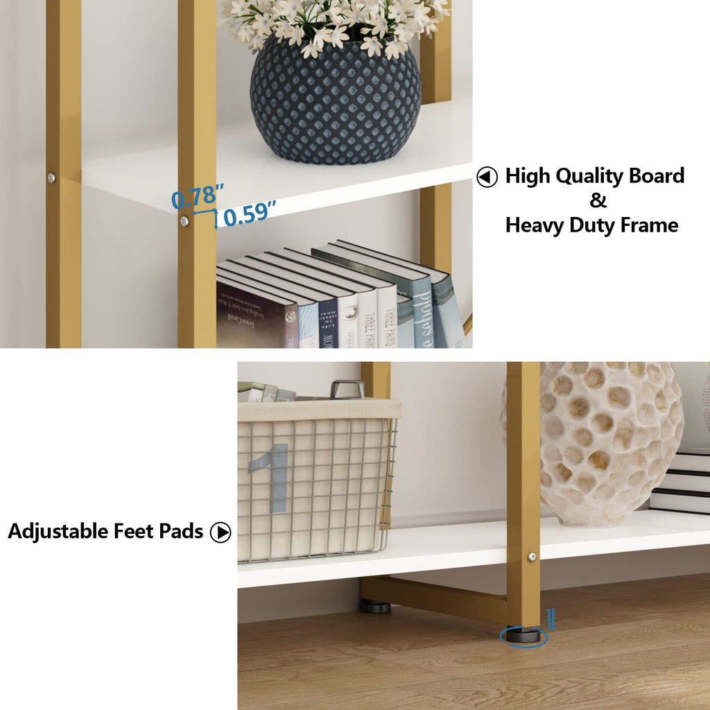 Auromie Triple Wide 5-Tier Bookshelf, 70.87" L x 79.13" H Extra Large Bookcase