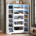 Auromie Shoe Storage Cabinet with 5 Drawers & 12 Shelves, Modern LED Shoe Rack & Handbag Storage Cabinet