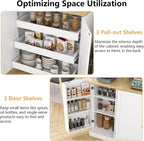 71" Tall Kitchen Pantry Cabinet, Kitchen Pantries with 3 Pull-out Drawers, Storage Cabinets with Hutch & Door Shelves & Microwave Coffee Stand, Pantry Organizer for Dining Room, Living Room (White)