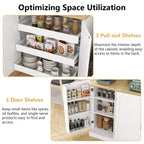 71" Tall Kitchen Pantry Cabinet, Kitchen Pantries with 3 Pull-out Drawers, Storage Cabinets with Hutch & Door Shelves & Microwave Coffee Stand, Pantry Organizer for Dining Room, Living Room (White)
