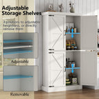 Farmhouse Kitchen Pantry Cabinet,69.1" Tall Kitchen Storage Cabinet with Adjustable Shelves