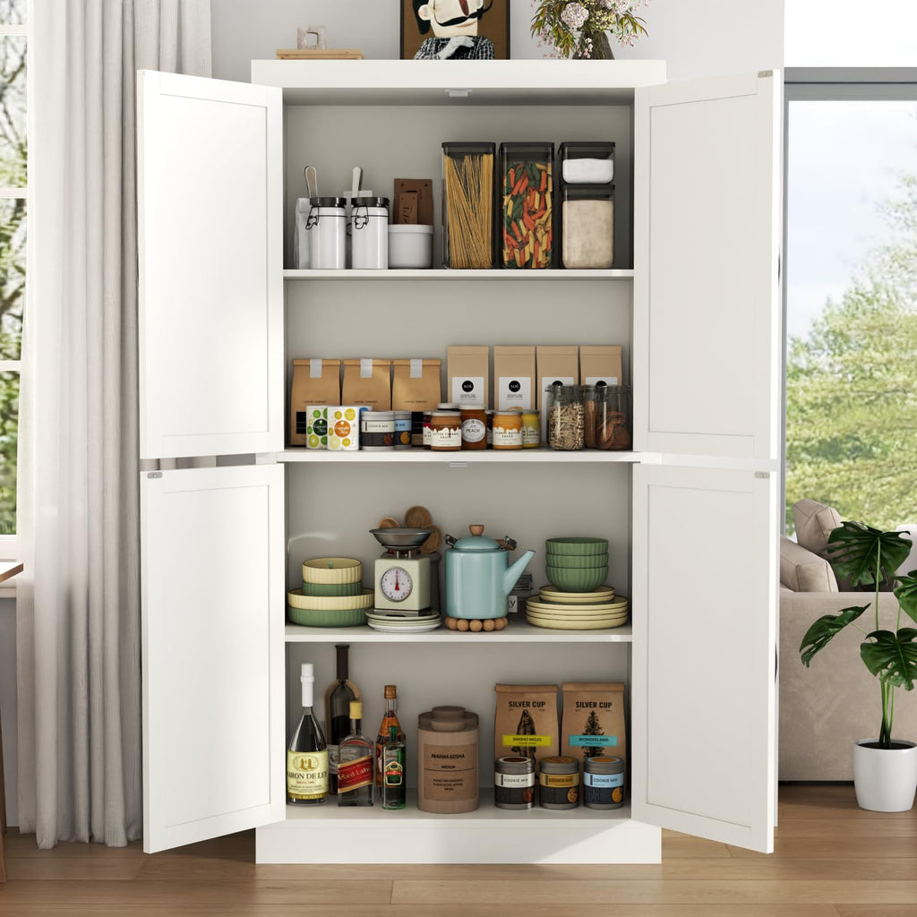 Farmhouse Kitchen Pantry Cabinet,69.1" Tall Kitchen Storage Cabinet with Adjustable Shelves