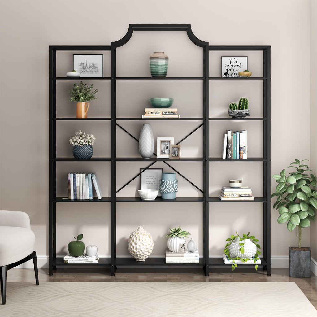 Auromie Triple Wide 5-Tier Bookshelf, 70.87" L x 79.13" H Extra Large Bookcase