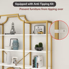 Auromie Triple Wide 5-Tier Bookshelf, 70.87" L x 79.13" H Extra Large Bookcase