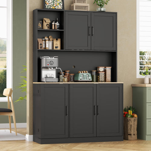 71" Tall Kitchen Pantry Cabinet, Kitchen Pantries with 3 Pull-out Drawers