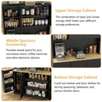 71" Tall Kitchen Pantry Cabinet, Kitchen Pantries with 3 Pull-out Drawers, Storage Cabinets with Hutch & Door Shelves & Microwave Coffee Stand, Pantry Organizer for Dining Room, Living Room (White)