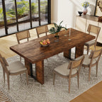 Auromie 71" Rustic Dining Table for 8, Farmhouse Dinner Table for 6 to 8, Rectangular Kitchen Table with Heavy Duty Legs for Dining Room (Retro)