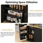 71" Tall Kitchen Pantry Cabinet, Kitchen Pantries with 3 Pull-out Drawers, Storage Cabinets with Hutch & Door Shelves & Microwave Coffee Stand, Pantry Organizer for Dining Room, Living Room (White)